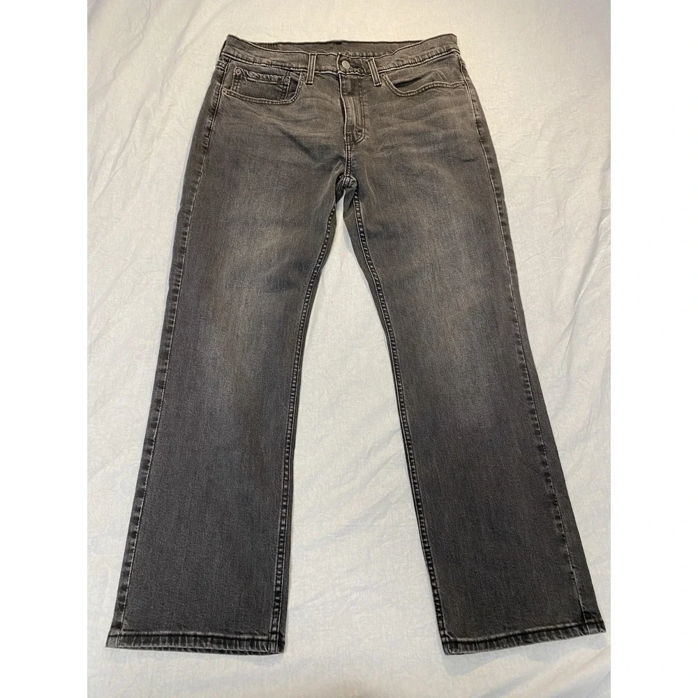 Levi's 514 Straight Fit Jeans Mens 34x30 Gray Wash Denim Stretch